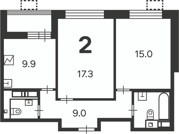 Планировка 2-комн.