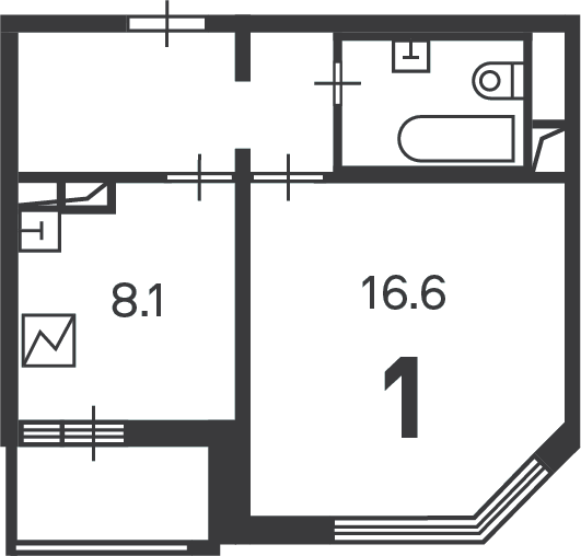 Планировка 1-комн.