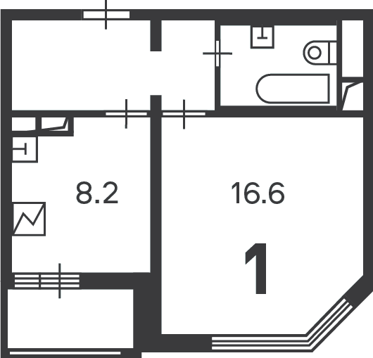 Планировка 1-комн.