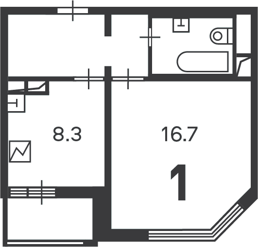 Планировка 1-комн.