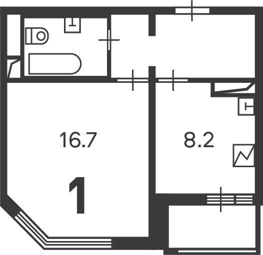 Планировка 1-комн.