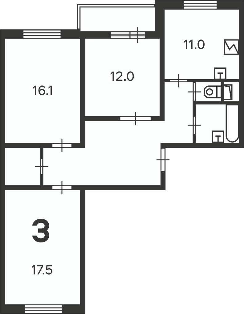 Планировка 3-комн.
