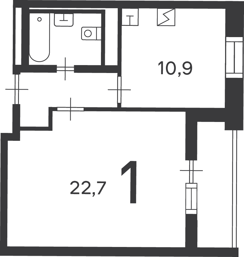 Планировка 1-комн.