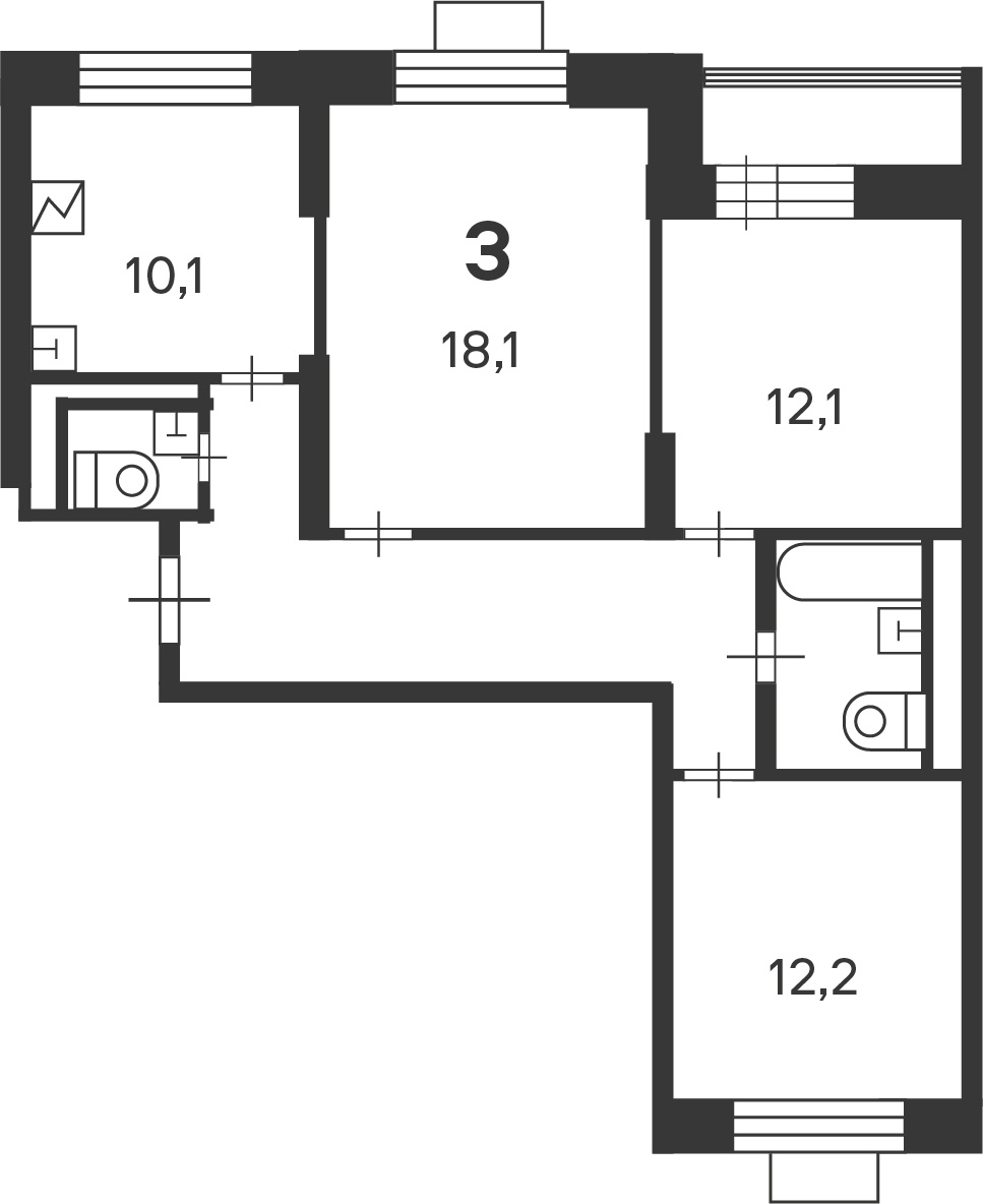 Планировка 3-комн.