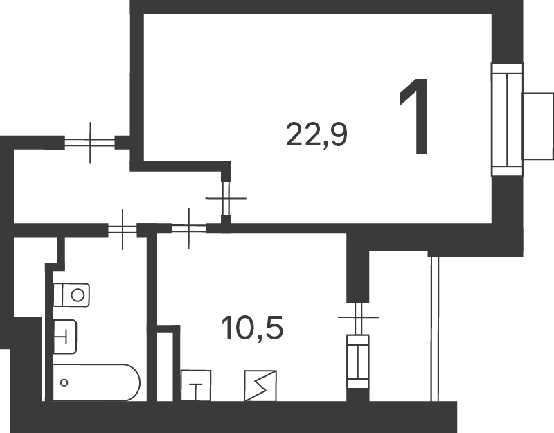 Планировка 1-комн.