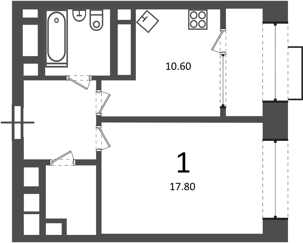 Планировка 1-комн.