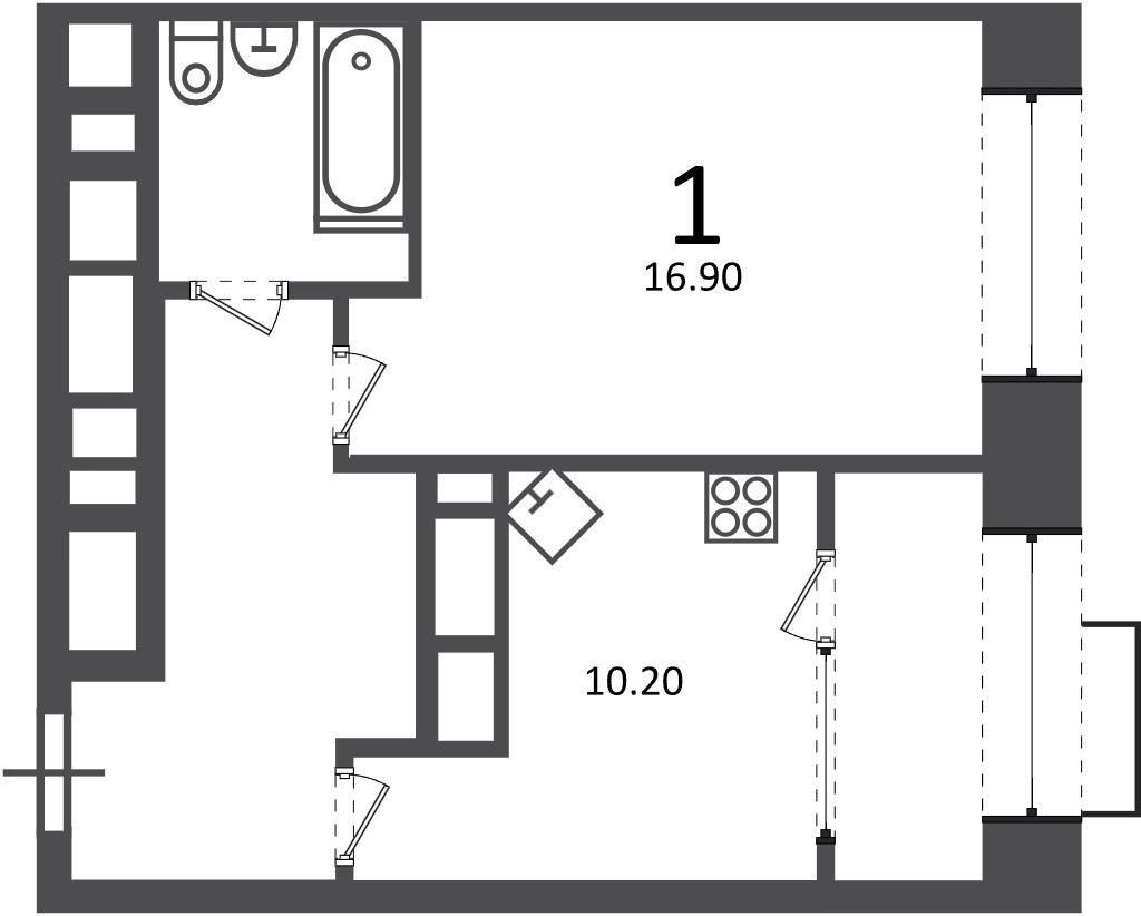 Планировка 1-комн.