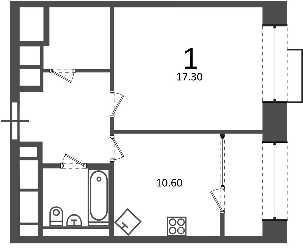Планировка 1-комн.