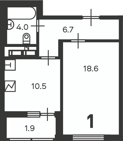 Планировка 1-комн.