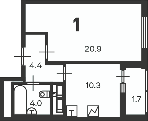 Планировка 1-комн.