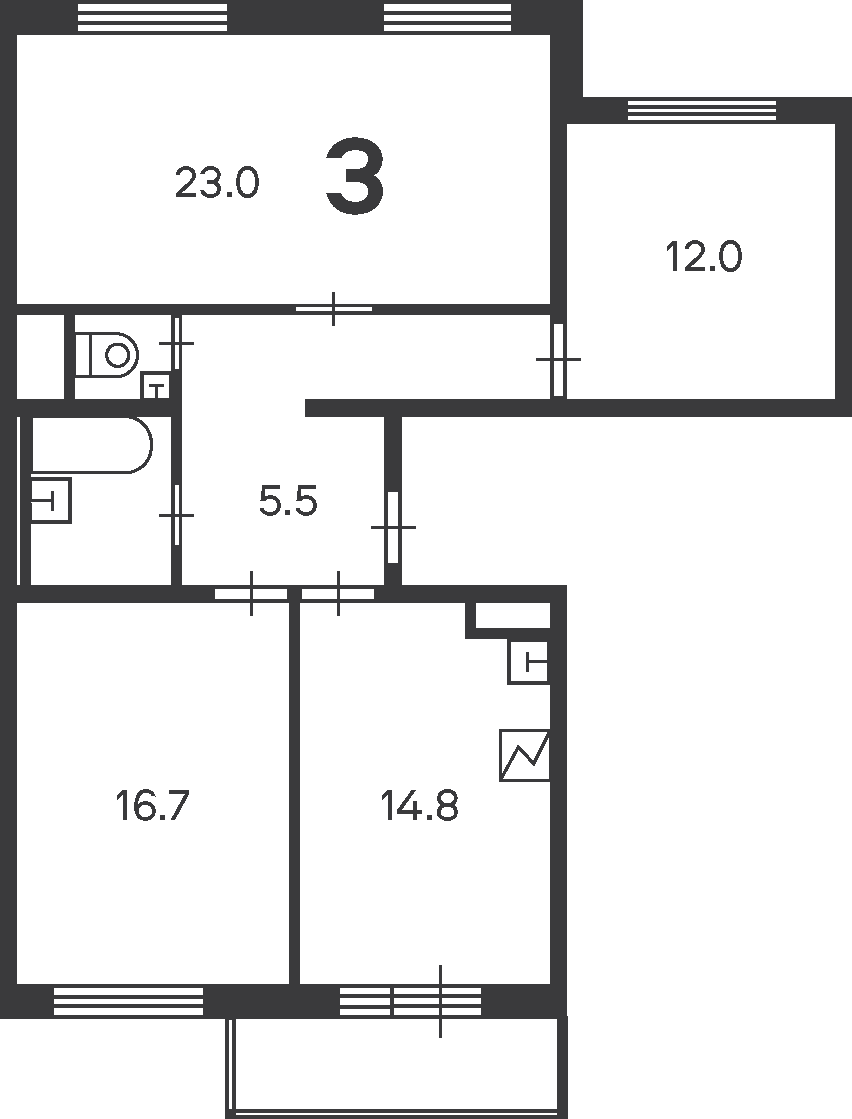 Планировка 3-комн.
