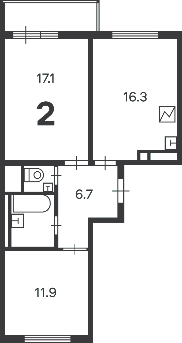 Планировка 2-комн.