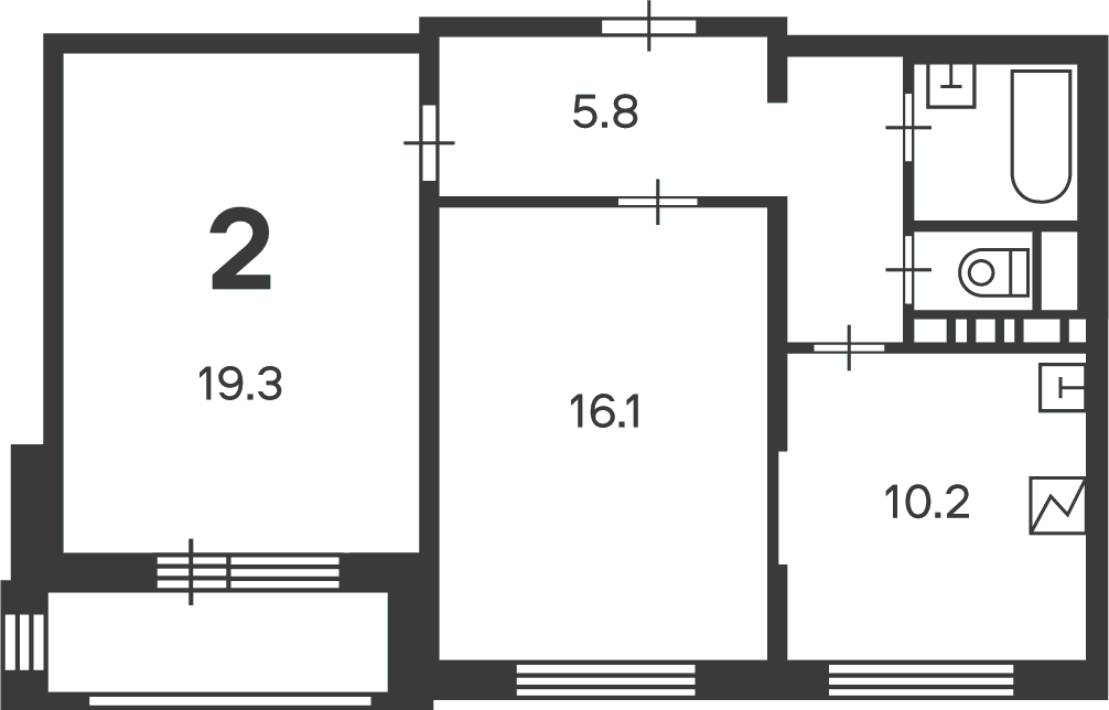 Планировка 2-комн.