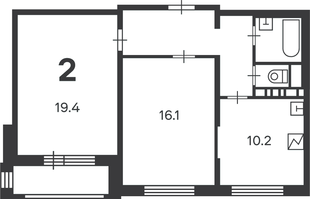 Планировка 2-комн.