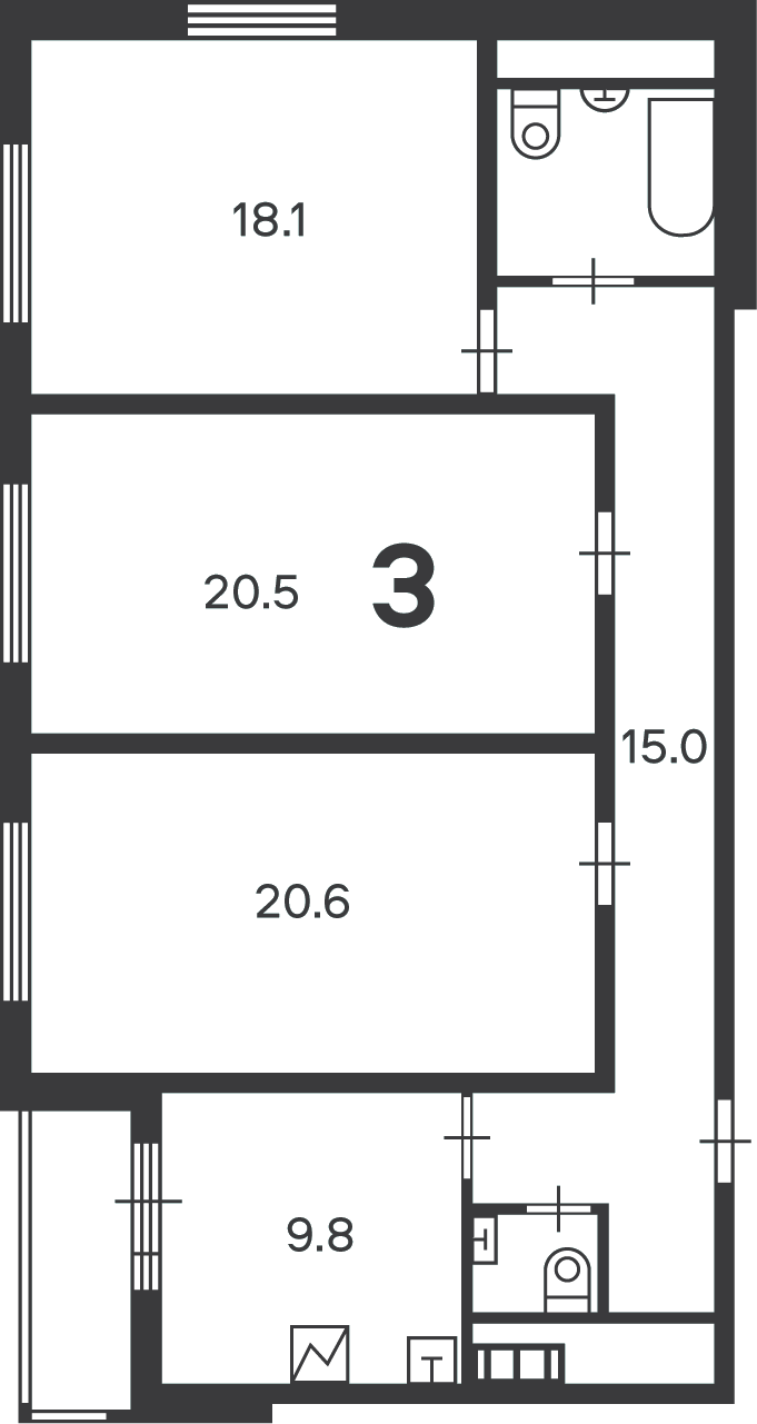 Планировка 3-комн.