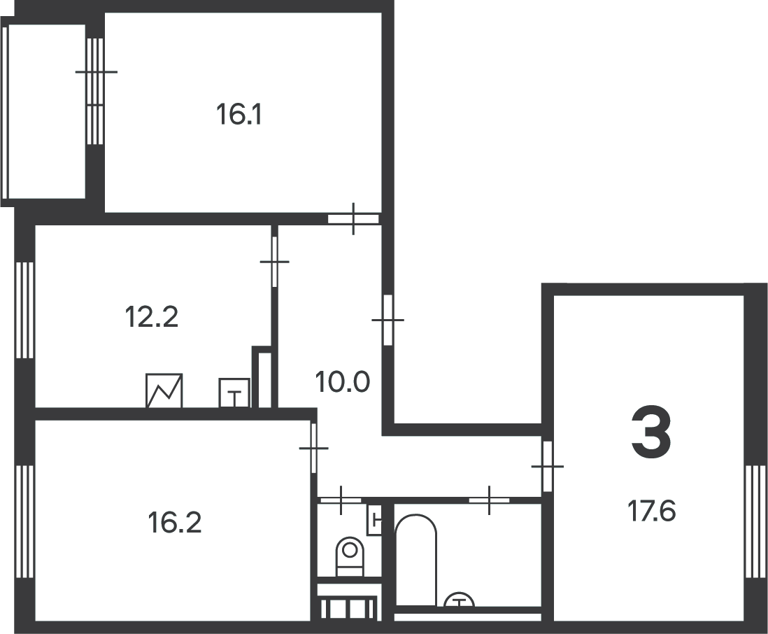 Планировка 3-комн.