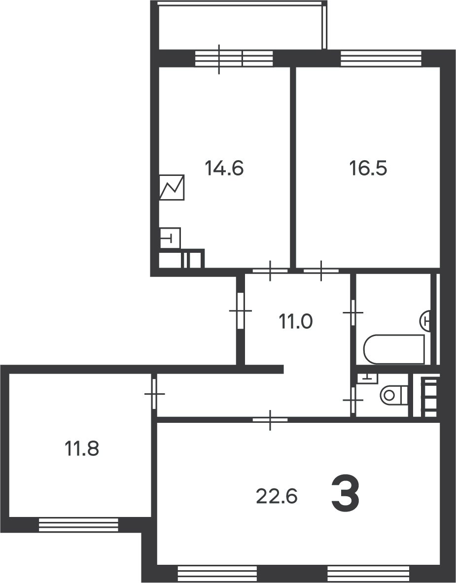 Планировка 3-комн.