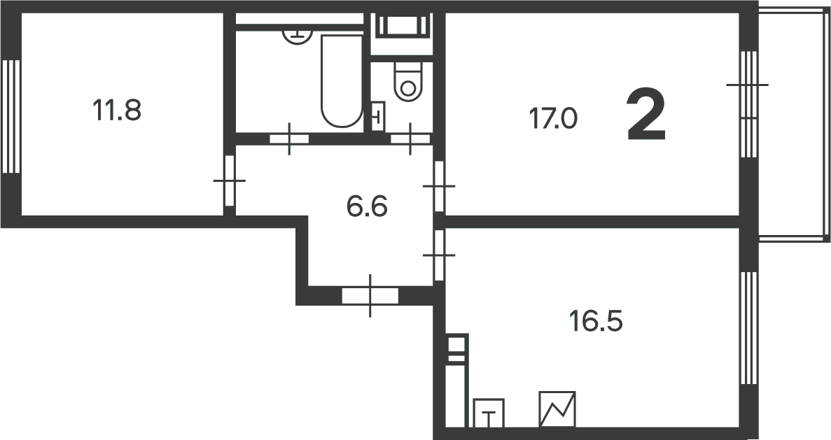 Планировка 2-комн.