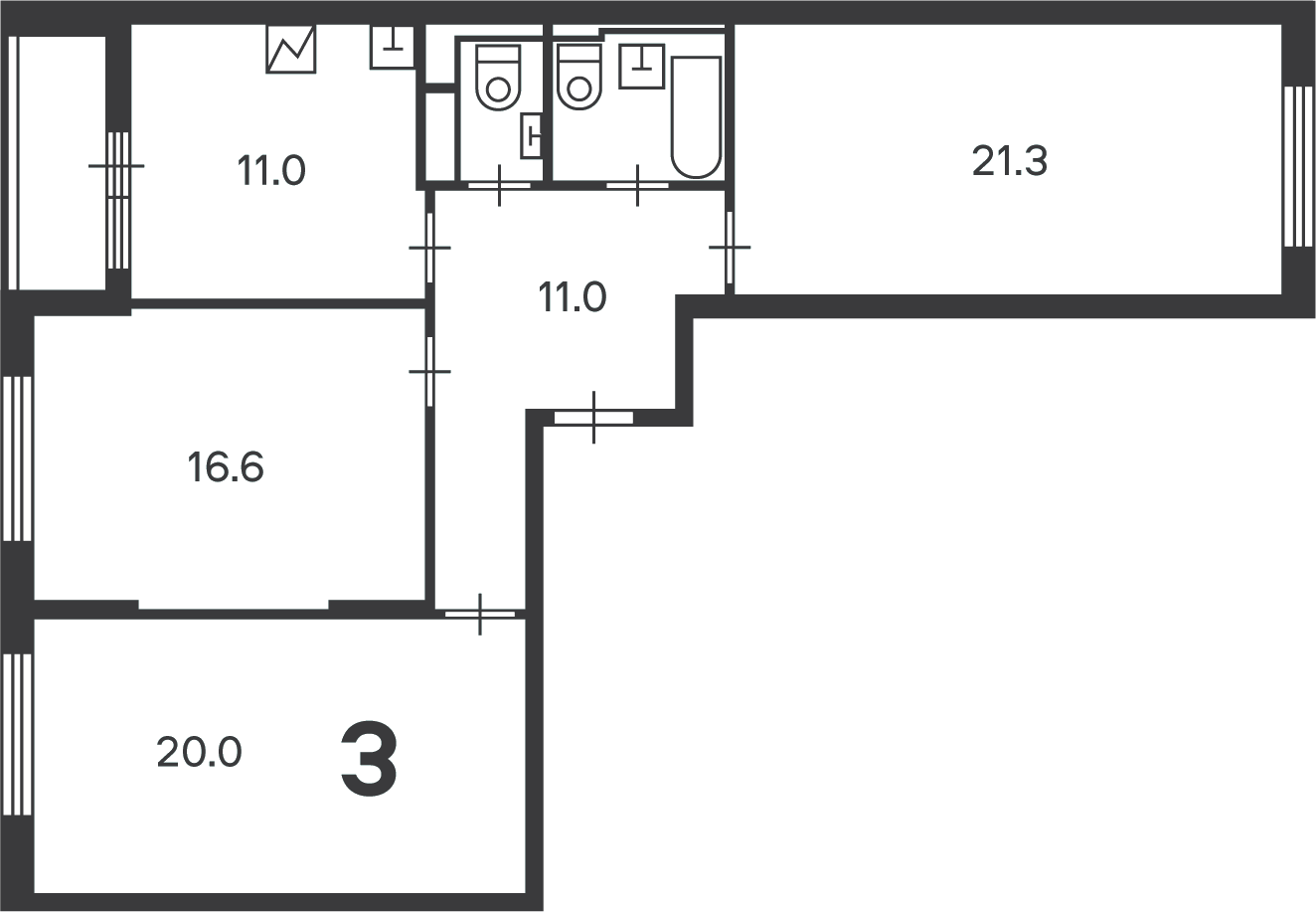 Планировка 3-комн.