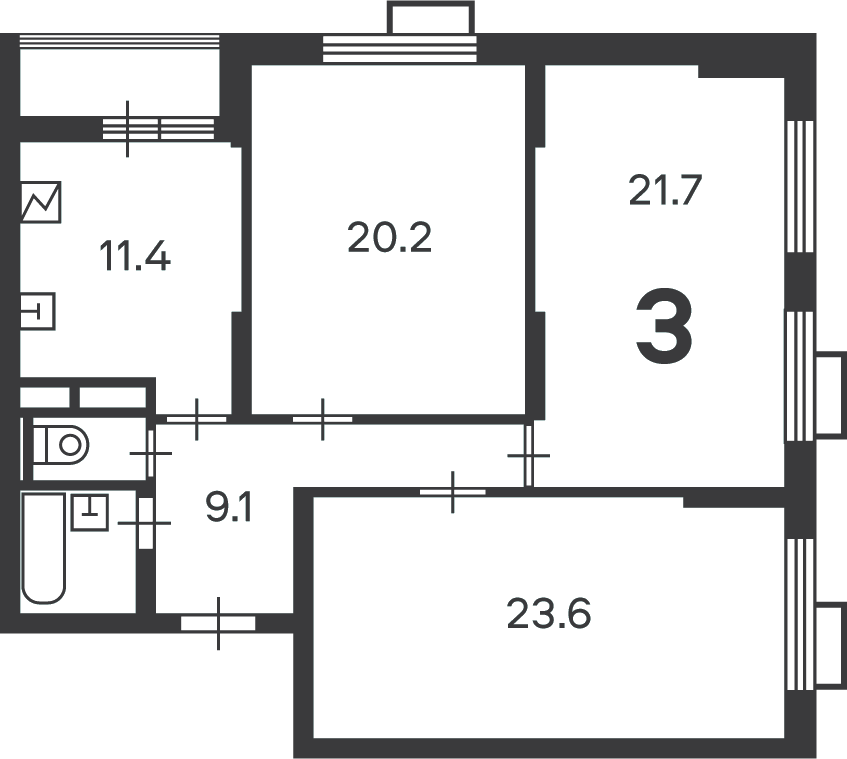 Планировка 3-комн.