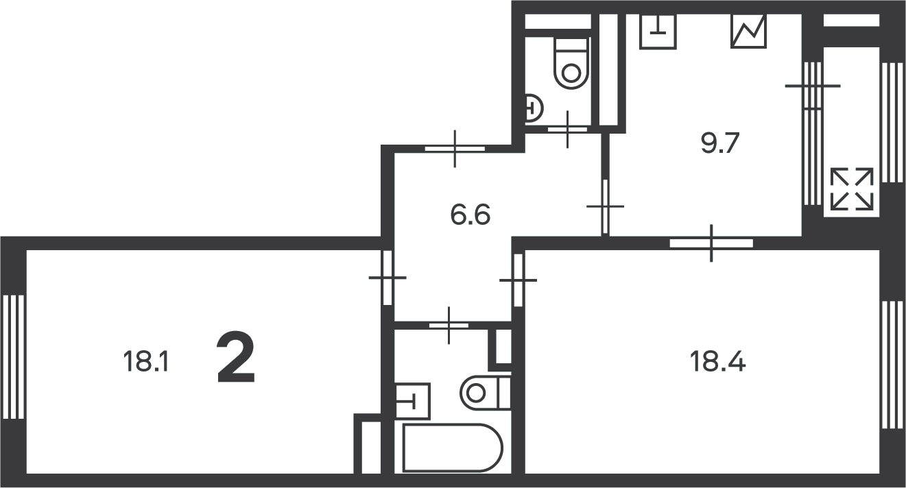 Планировка 2-комн.