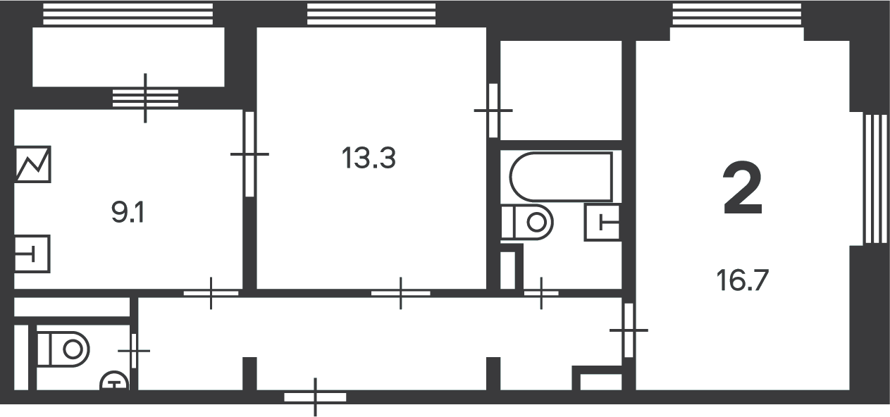 Планировка 2-комн.