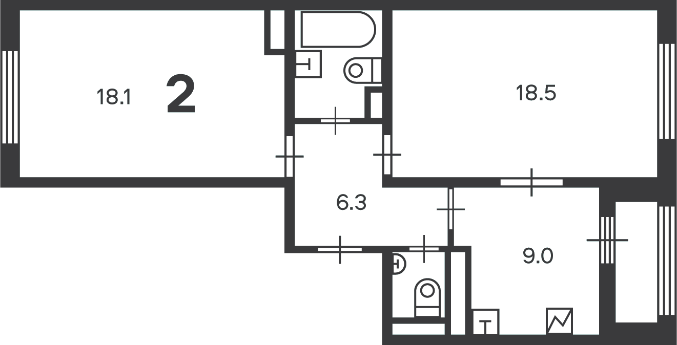 Планировка 2-комн.
