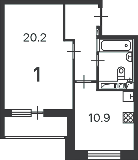 Планировка 1-комн.