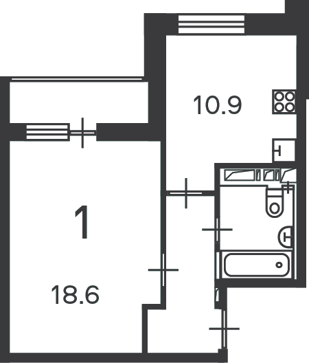 Планировка 1-комн.