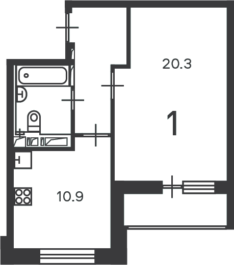 Планировка 1-комн.