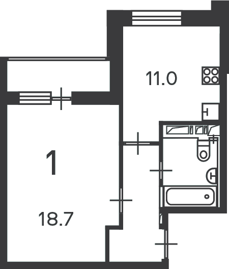 Планировка 1-комн.