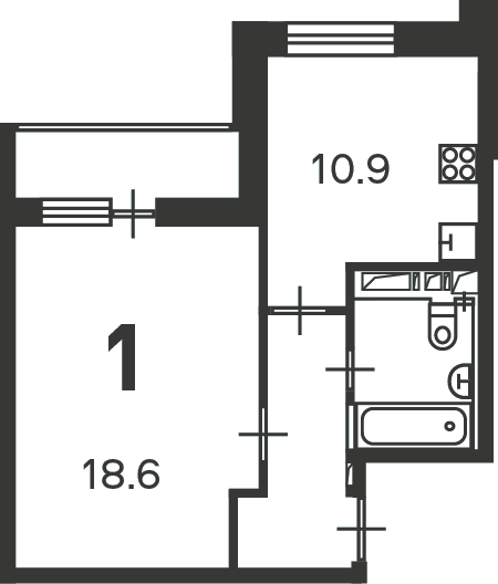 Планировка 1-комн.