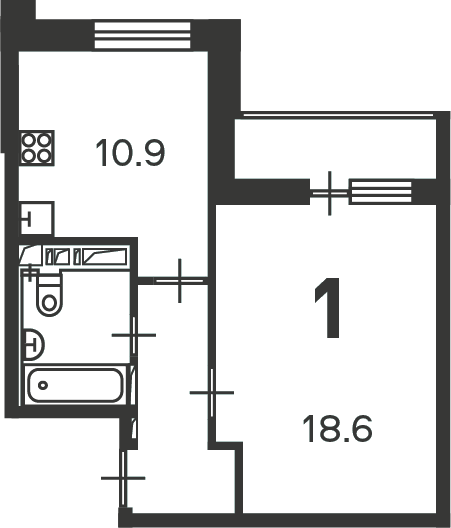 Планировка 1-комн.