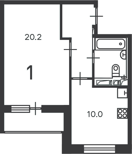 Планировка 1-комн.
