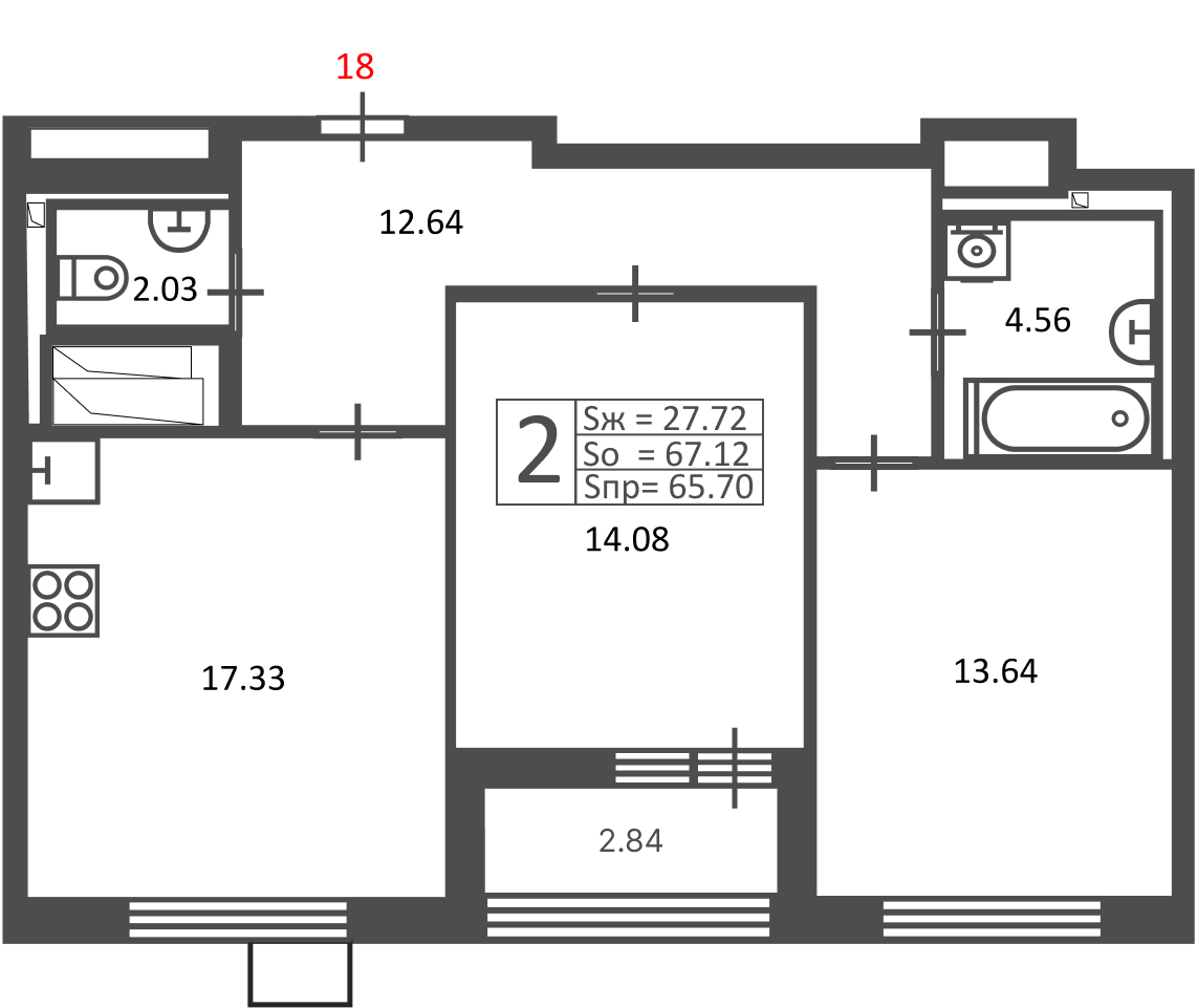Планировка 2-комн.