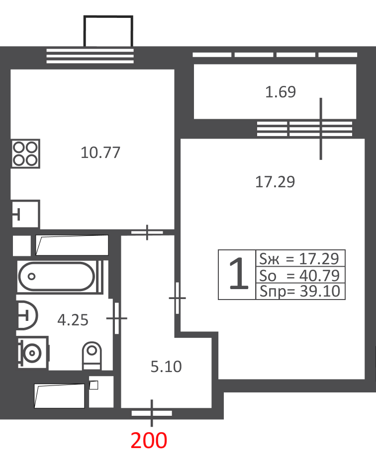 Планировка 1-комн.