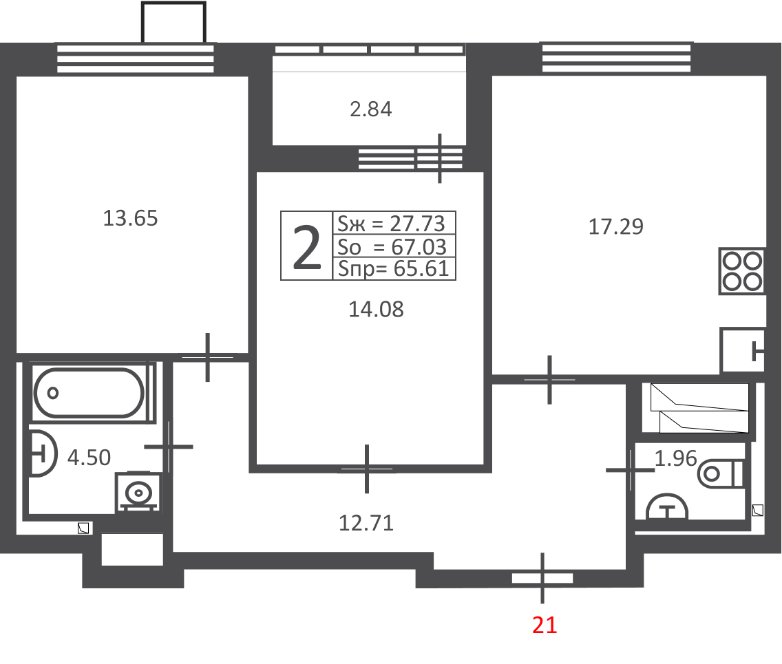 Планировка 2-комн.