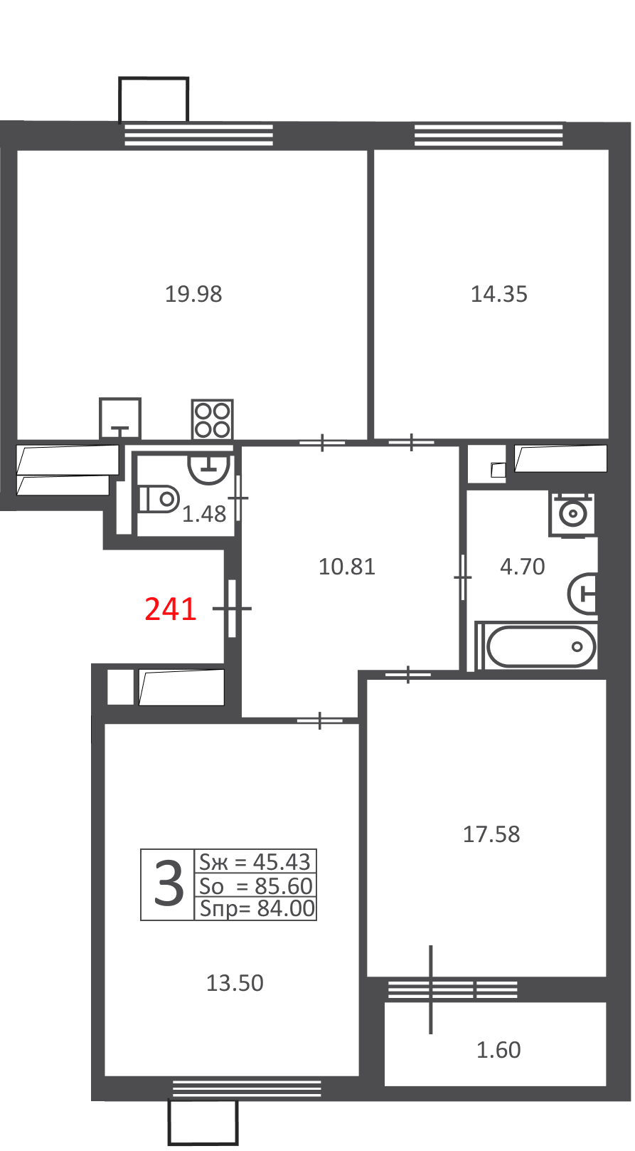 Планировка 3-комн.