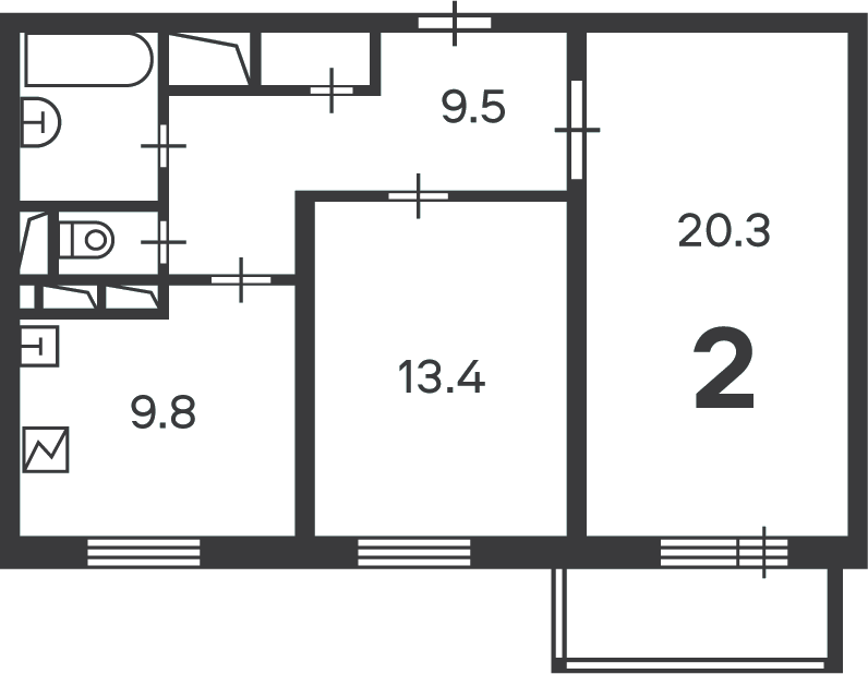 Планировка 2-комн.