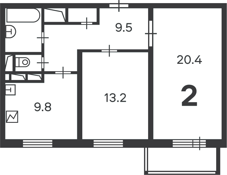 Планировка 2-комн.