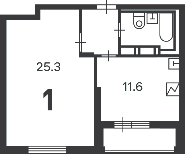 Планировка 1-комн.