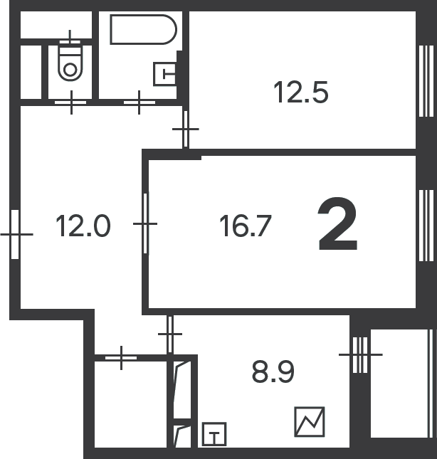 Планировка 2-комн.