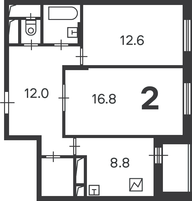 Планировка 2-комн.